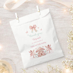 Twins Fairy Girls Mushroom House Ribbon Birthday Favour Bag