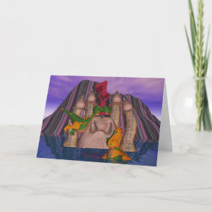 Twins first birthday card two cute patchwork Drago