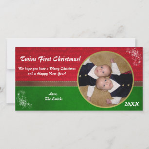 Twins First Christmas Card