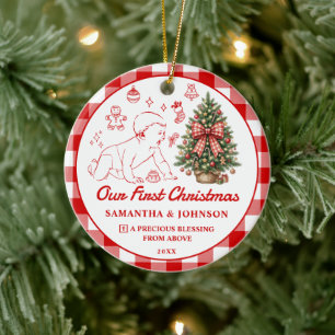 Twins' First Christmas Christian Photo Ornament