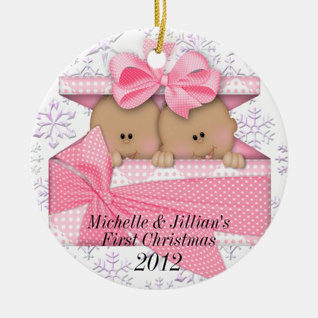 Twins First Christmas Ornament (Front)