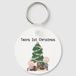 Twins First Christmas Tshirts and Gifts Keychain