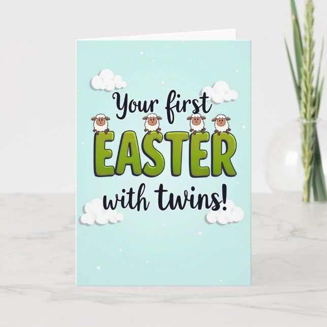 Twins First Easter Celebration Card (Front)