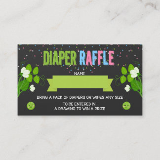 Twins Gender Reveal 2 Peas in a Pod Diaper Raffle Enclosure Card