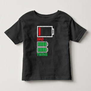 Twins Gift Idea Father Battery empty Toddler T-shirt