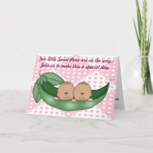 Twins Girl Baby Shower Pea in a Pod Invitation