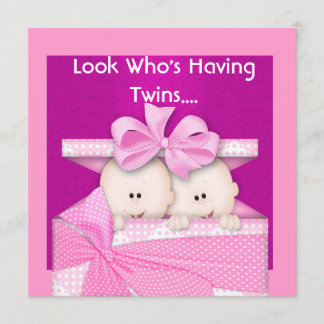 TWINS GIRLS BABY SHOWER INVITATION
