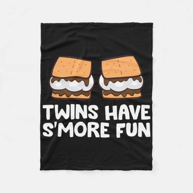 Twins Have Smore Fun Twins Camping Smores  Fleece Blanket (Front)