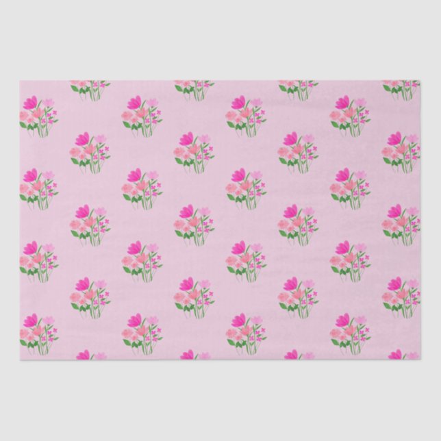 Twins in Bloom Joyful Pink Tissue Paper (Front)