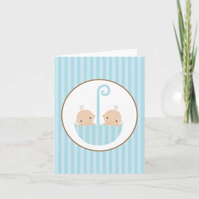 Twins in Umbrella Card (Front)