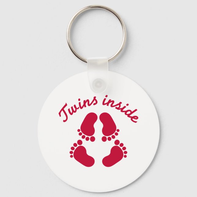 Twins inside baby feet keychain (Front)