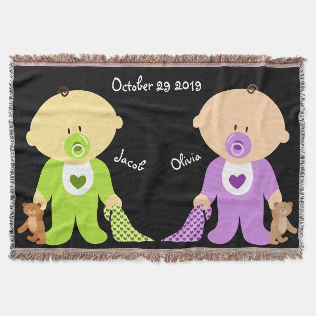 Twins Keepsake Throw Blanket (Front)