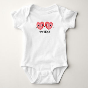 Twins Little Hearts Baby T-Shirt Bodysuit