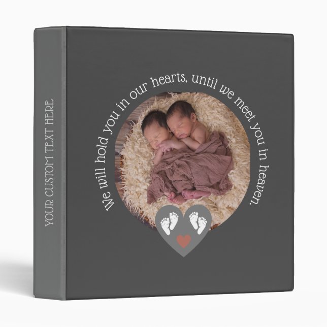 Twins Miscarriage Baby Loss Memorial Stillbirth Binder (Front/Spine)
