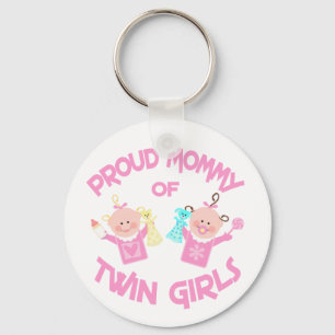 Twin's Mom Mother's Day Twin Girls Key Chain