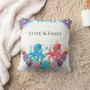 Twins Ocean Colourful baby’s Octopus Throw Pillow