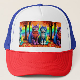 Twins of Cats Digital Art Trucker Hat