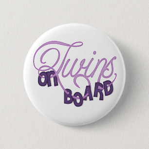 Twins On Board 2 Inch Round Button