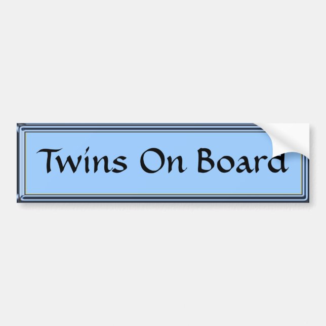 Twins On Board Blue Bumper Sticker by Heard_ (Front)