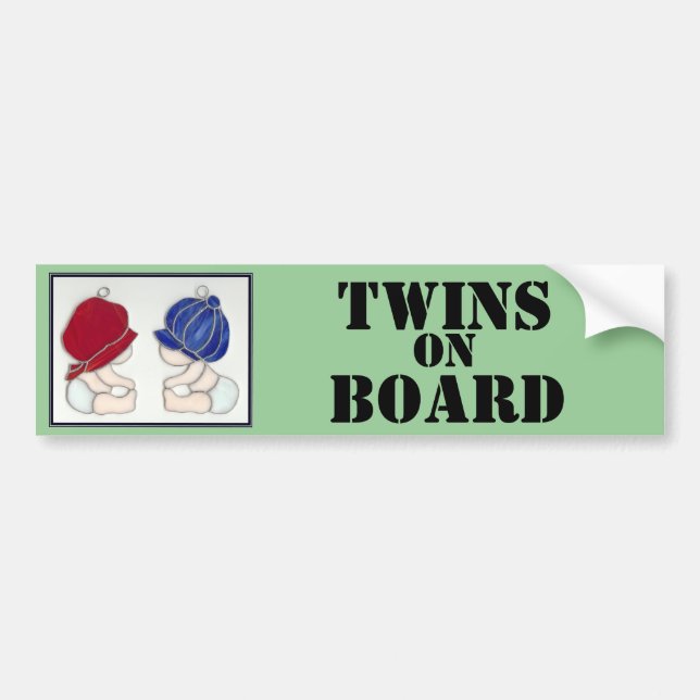 twins on board bumper sticker (Front)