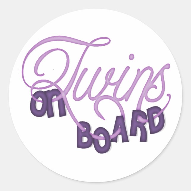 Twins On Board Classic Round Sticker (Front)