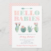 Twins or Joint Baby Shower Party with Succulents