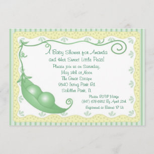 Twins Peas in a Pod Baby Shower Invitations