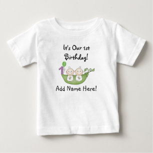Twins Peas in Pod First Birthday Tshirt