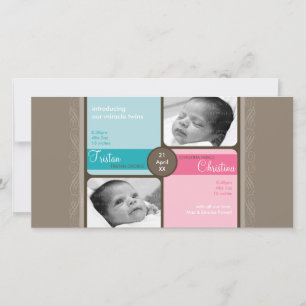 TWINS PHOTO BIRTH ANNOUNCEMENT :: cherished 1L