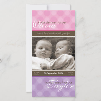 TWINS PHOTO BIRTH ANNOUNCEMENT :: harmony 4P