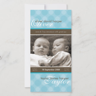 TWINS PHOTO BIRTH ANNOUNCEMENT :: harmony 5P