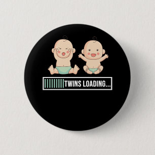 Twins Pregnancy Announcement 2 Inch Round Button