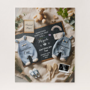Twins Pregnancy Announcement, Baby Surprise Puzzle