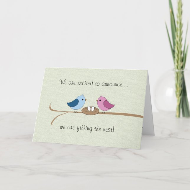 Twins Pregnancy Announcement (Filling the Nest) (Front)