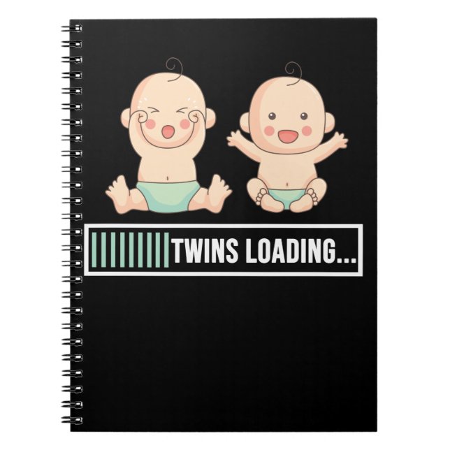 Twins Pregnancy Announcement Notebook (Front)