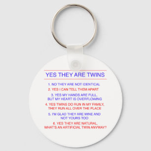 Twins Questions Fraternal Keychain