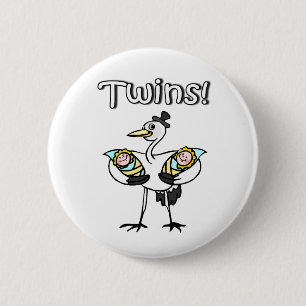 Twins (Stork) 2 Inch Round Button