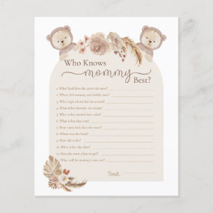 Twins Teddy Bear Who Knows Mommy Best Shower Game