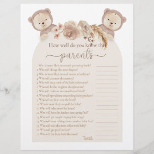 Twins Teddy Bear Who Knows the Parents Shower Game