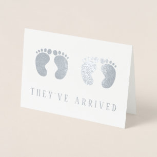 Twins They've Arrived Funny  Silver Foil Card