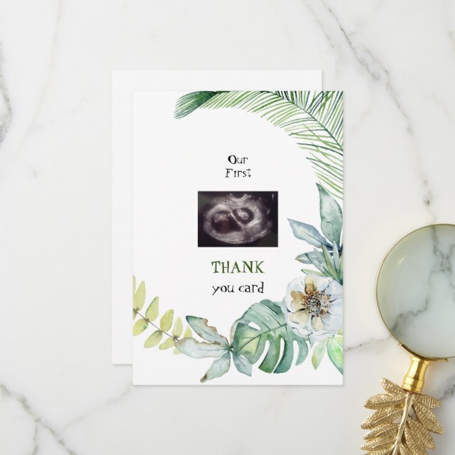 Twins Ultrasound Funny Thank You Tropical (Front/Back In Situ)