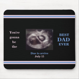 Twins Ultrasound Photo Best Dad Date Boy Girl Mouse Pad