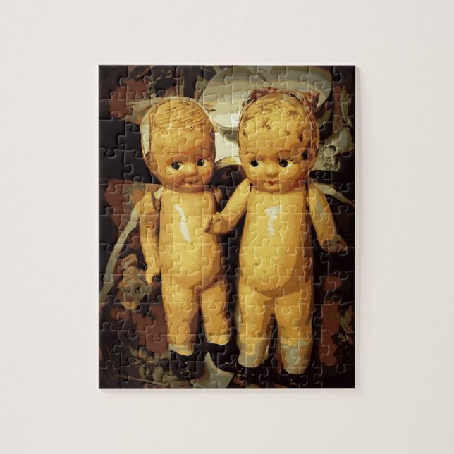 Twins Vintage Dolls Jigsaw Puzzle (Vertical)