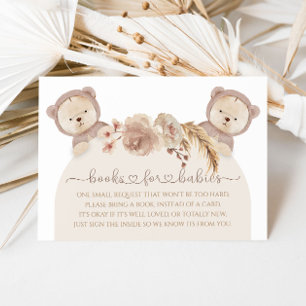 Twins We Can Bearly Wait Teddy Bear Book Request Enclosure Card