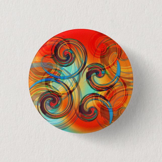 Twirl 1 Inch Round Button (Front)