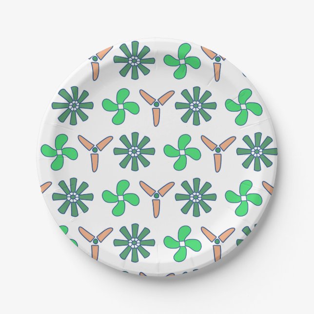 Twirl and Spin Boys Birthday  Paper Plate (Front)