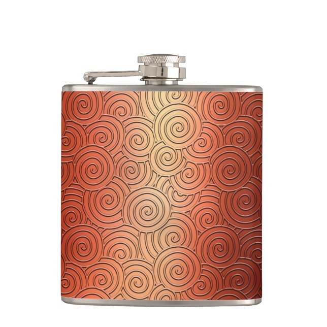 Twirl Copper Texture Hip Flask (Front)