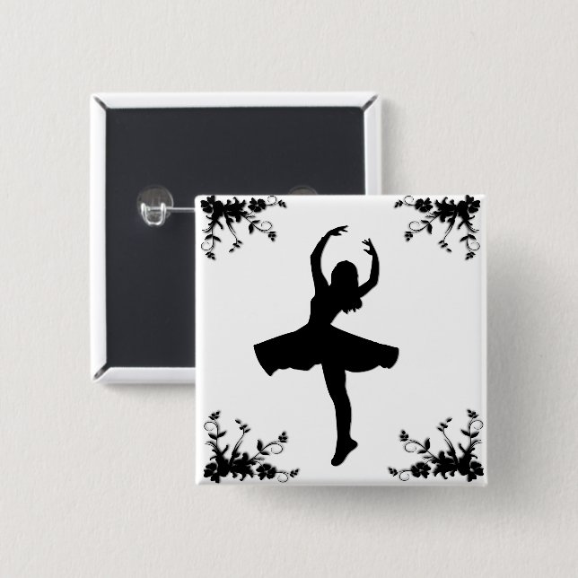 Twirl Dancer 2 Inch Square Button (Front & Back)