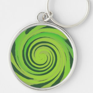 Twirl Me Green Pattern Keychain