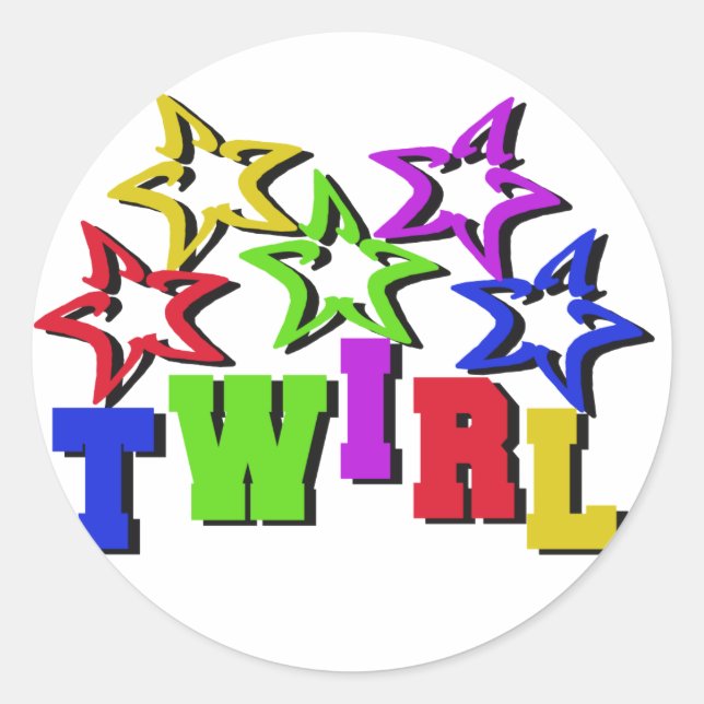 Twirl Stars Classic Round Sticker (Front)